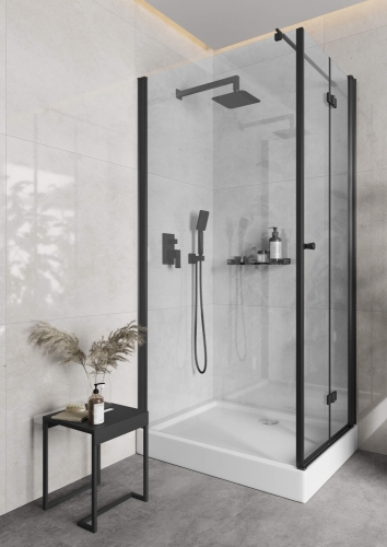 Deante Kerria Plus Walk-In 80 zuhanyfal, fekete KTS N38P