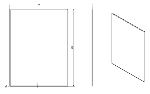 Sapho ACCORD 70x90 cm fazettás tükör lekerekített sarkokkal, akasztó nélkül MF444
