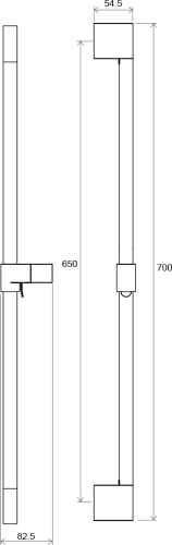 Ravak 974.20 Flexibilisen állítható Chrome zuhanytartó rúd - 70 cm, fekete X07P638