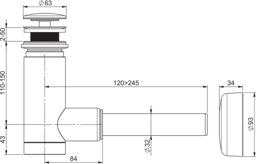 Ravak mosdó szifon fix leeresztővel X01723