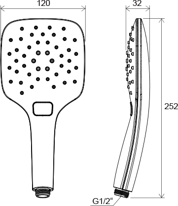 Ravak 958.20 Air kézi zuhanyfej, 3 funkciós  fekete, 120 mm X07P569