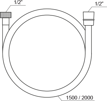 Ravak 913.23 Fekete zuhany gégecső, 150 cm X07P568