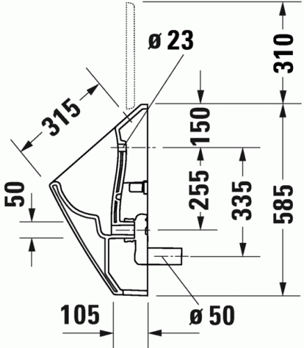 Duravit Viu piszoár (tetőhöz) 2816320000