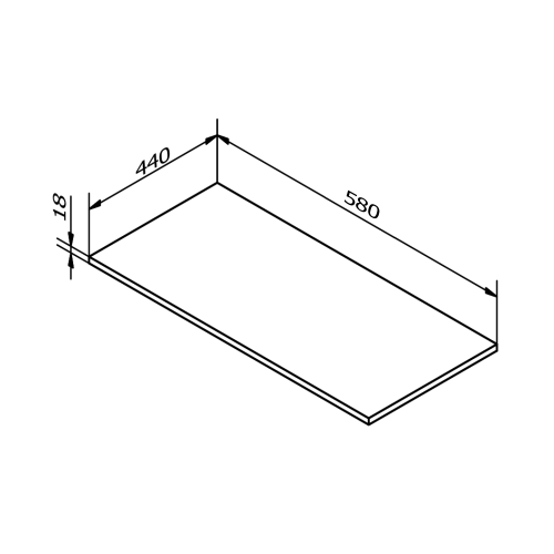 Sapho ODETTA pult, 580x18x440mm, DTDL, bardíni szilva DT058-1313