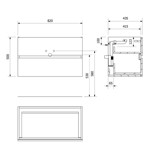 Sapho ODETTA mosdótartó szekrény, 82x50x43,5cm, bardíni szilva DT085-1313
