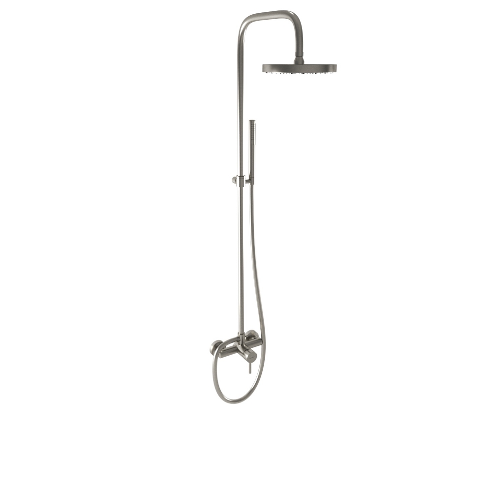 Bugnatese KOBUK esőztető rendszer fej- és kézizuhannyal szálcsiszolt nikkel színben 2236CNS