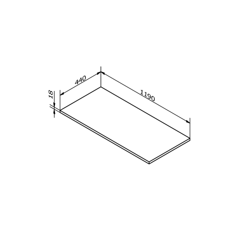 Sapho ODETTA pult, 1190x18x440mm, DTDL, ezüst tölgy DT119-1111