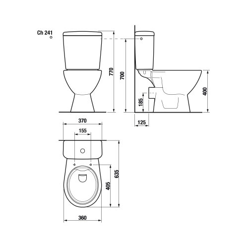 Jika Lyra Plus perem nélküli kombinált wc alsó bekötésű tartállyal H8257260002421