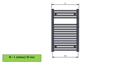 Zehnder Aura egyenes fehér fürdőszobai csőradiátor 775x450 mm PBN-080-045