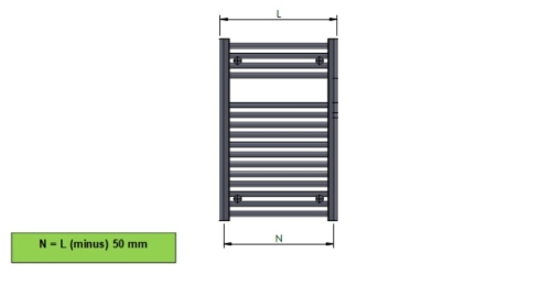 Zehnder Aura íves fehér fürdőszobai csőradiátor 1856x500 mm PBTN-150-050