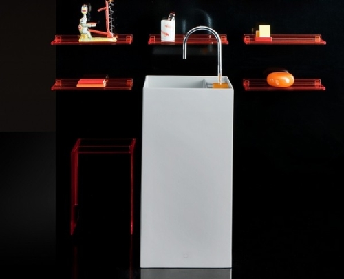 Laufen KARTELL BY LAUFEN 37,5x43,5 cm szabadon álló mosdó, fényes fekete H8113310201111