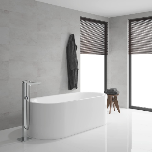 GROHE Eurocube egykaros kádtöltő csaptelep 1/2″, padlóra szerelhető, króm 23672001