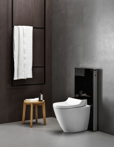 Geberit AquaClean Tuma Comfort álló WC komplett higiéniai berendezés, falhoz illeszthető alpin fehér 146.310.11.1