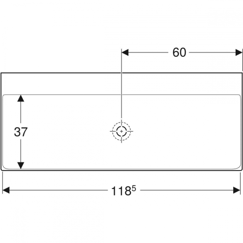 Geberit ONE mosdó csaplyuk nélkül 120x48 cm, 505.021.01.5