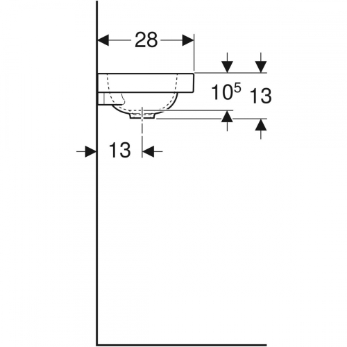 Geberit iCon Light kézmosó csaplyuk nélkül 38x28 cm 501.830.00.3