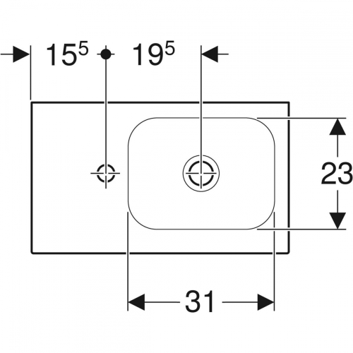 Geberit iCon Light kézmosó pakolófelülettel 53x31 cm balos 501.833.00.1