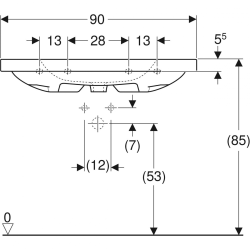 Geberit iCon Light mosdó pakolófelülettel 90x48 cm 501.840.00.1