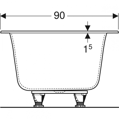 Geberit Soana Duo egyenes fürdőkád, keskeny dizájn, lábakkal, 190x90 cm 554.005.01.1