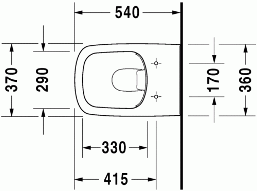 Duravit Durastyle öblítőperem nélküli fali wc WonderGliss felület 25510900001