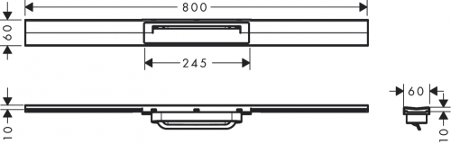 Hansgrohe RainDrain Flex zuhanylefolyó színkészlet 800, méretre vágható, króm 56044000