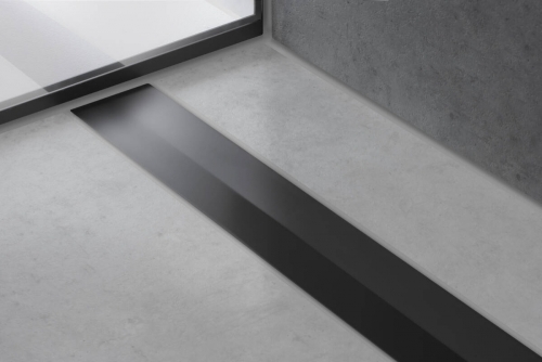 Hansgrohe RainDrain Flex zuhanylefolyó színkészlet 800, méretre vágható, matt fekete 56044670