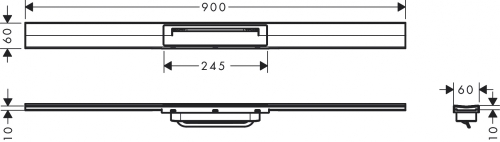 Hansgrohe RainDrain Flex zuhanylefolyó színkészlet 900, méretre vágható, matt fehér 56045700