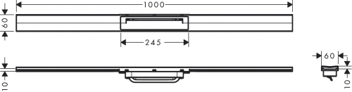 Hansgrohe RainDrain Flex zuhanylefolyó színkészlet 1000, méretre vágható, rozsdamentes acél 56046800