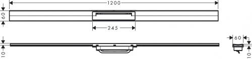 Hansgrohe RainDrain Flex zuhanylefolyó színkészlet 1200, méretre vágható, króm 56047000