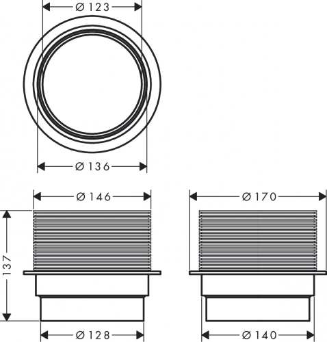 Hansgrohe RainDrain Spot Magasságkiegyenlítő kiegészítő elem 56056000