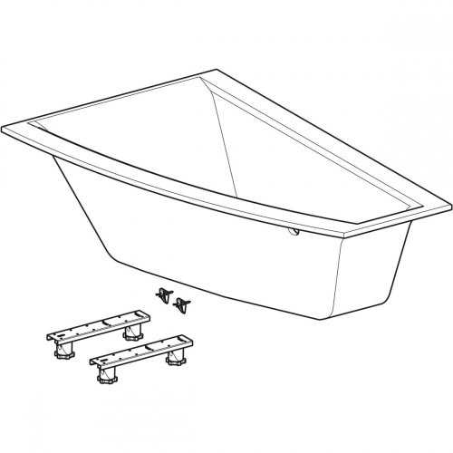 Geberit Selnova Square aszimmetrikus fürdőkád lábakkal 170x105 cm 554.293.01.1