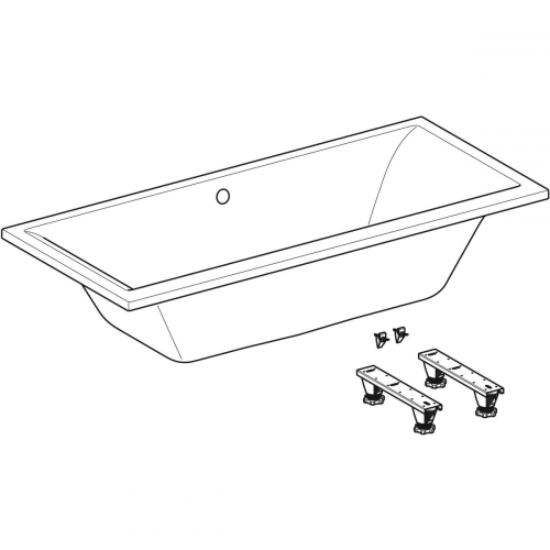 Geberit Selnova Square Duo egyenes fürdőkád lábakkal 180x80 cm 554.387.01.1