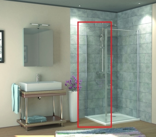 HSK New Style zuhanyfal ajtóhoz alu matt profil, átlátszó üveg 80 cm 1439080.1.50
