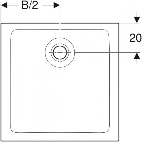 Geberit Nemea szögletes zuhanytálca 80x80 cm fényes fehér 550.570.00.1