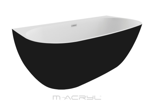 M-Acryl Avalon 160x80 cm kád, matt fekete előlappal