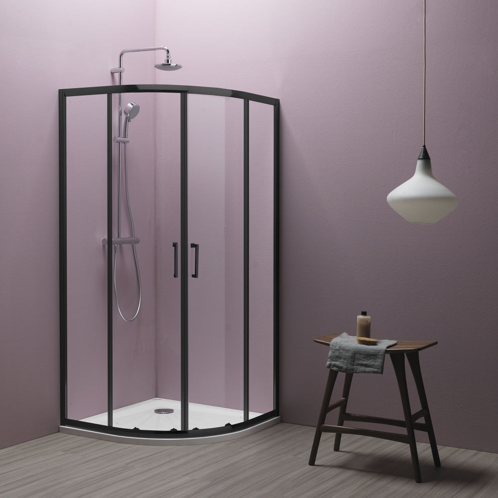 Kolpa-San Eco Quat TKP 90x90 cm negyedköríves zuhanykabin matt fekete 515300
