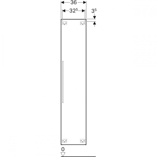 Geberit iCon magas szekrény egy ajtóval, 36x180x31.7cm, magasfényű lakkozott fehér 840000000