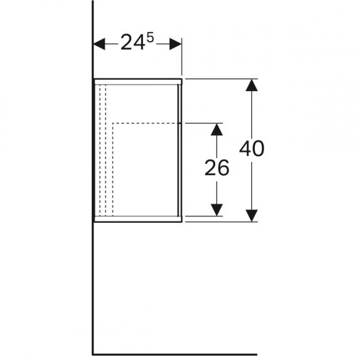 Geberit iCon oldalelem tárolódobozzal, 37x40x24.5cm, melaminos faszerkezet természetes tölgy 841139000