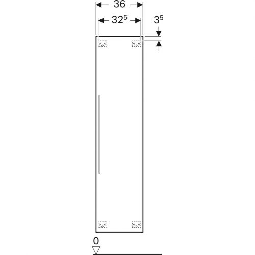 Geberit iCon magas szekrény egy ajtóval és külső tükörrel, 36x150x31.7cm, matt lakkozott láva 841151000