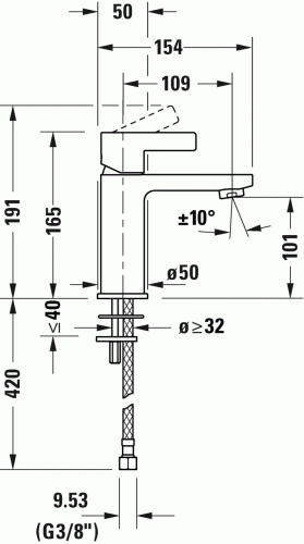Duravit D-Neo FreshStart egykaros mosdócsaptelep DE1021002010