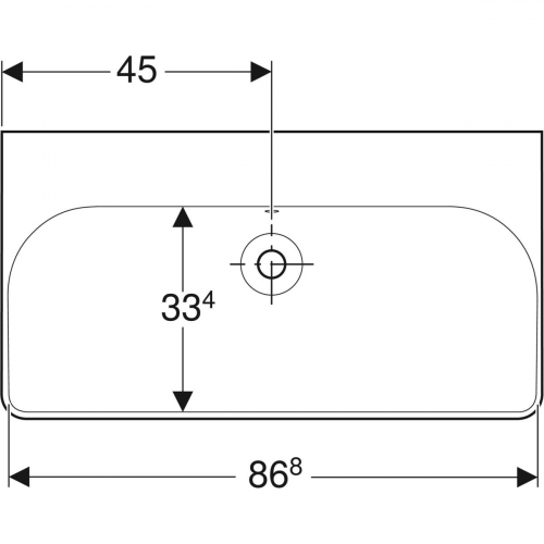 Geberit Smyle Square mosdó, 90x16.5x48cm, csaplyuk nélkül, túlfolyóval 500.250.01.1