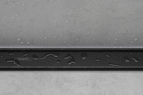 Hansgrohe RainDrain Match Zuhanylefolyó színkészlet 100 cm, állítható magasságú kerettel matt fekete 56041670
