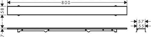 Hansgrohe RainDrain Rock zuhanylefolyó készlet 70 cm, formára vágható és cserélhető 56030000