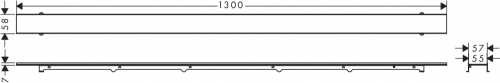 Hansgrohe RainDrain Rock zuhanylefolyó készlet 120 cm, formára vágható és cserélhető 56034000