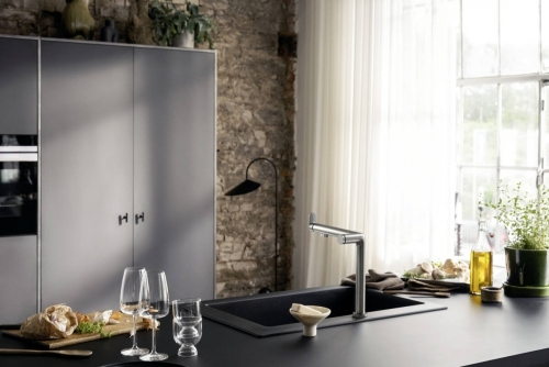 Hansgrohe Aqittura M91 Vízszűrős konyhai csaptelep 240, 1jet, rozsdamentes acél hatású 76804800