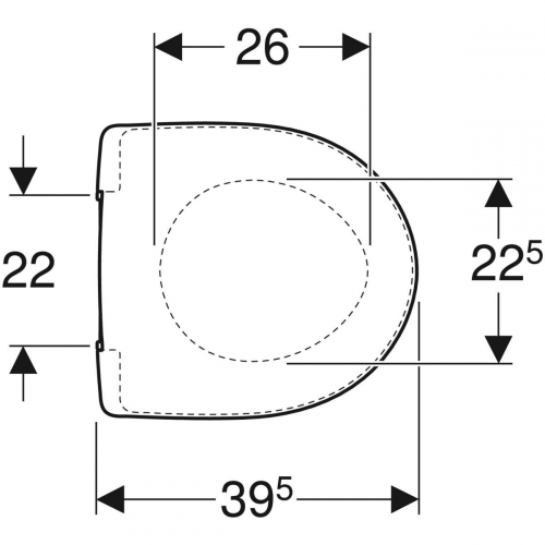 Geberit Selnova Compact WC-ülőke, lecsapódásgátlós, rögzítés felülről, rögzítési távolság 22 cm, fehér 501.931.00.1