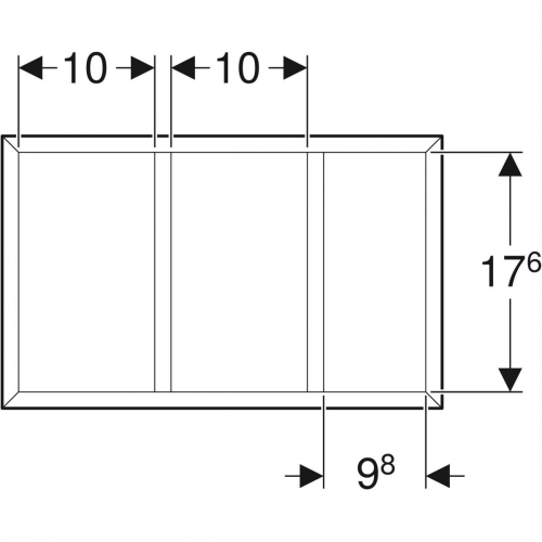 Geberit Smyle Square fiókbetét, H osztású, 32.3x9.8x20cm, strukturált melamin láva 500.676.00.1