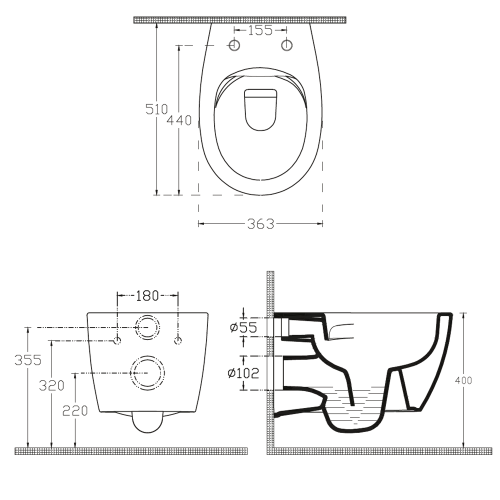 Sapho ISVEA SENTIMENTI Rimless fali WC, fehér 10AR02010SV