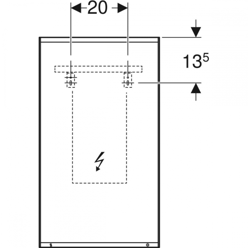 Geberit Option Plus tükör világítással 40x70 cm, ezüstözött/szálcsiszolt alumínium 501.070.00.1