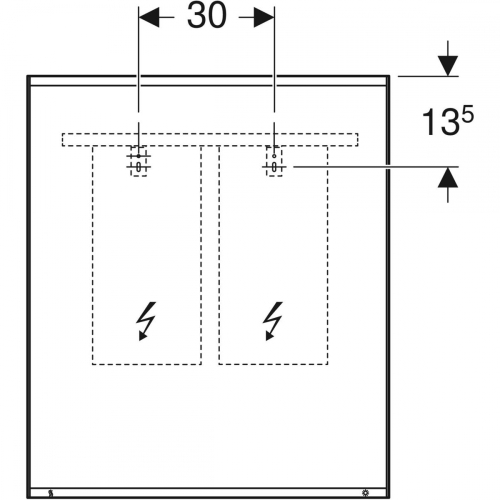 Geberit Option Plus tükör világítással 60x70 cm, ezüstözött/szálcsiszolt alumínium 501.071.00.1