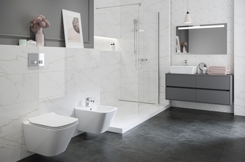 Cersanit CITY SQUARE perem nélküli wc lassú záródású wc ülőkével S701-405